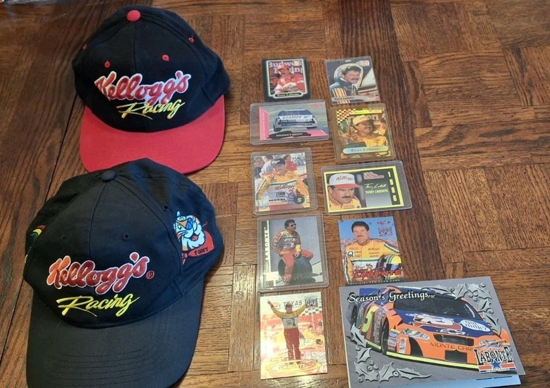 Lot TERRY LABONTE NASCAR Memorabilia Hats, Signed XMAS Card, Cards, Press Passes