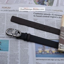 Ferragamo Black /Brown Reversible belt 120cm gunmeta finish Gancini buckle