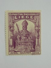 Vignette Exposition Universelle Liège Belgique 1905 fond non-coloré