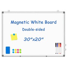 WALGLASS 20x30 Magnetic Dry Erase Whiteboard, Wall Mount