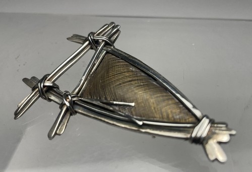 Margaret Ellis Sterling Silver & Brass Modernist Brooch