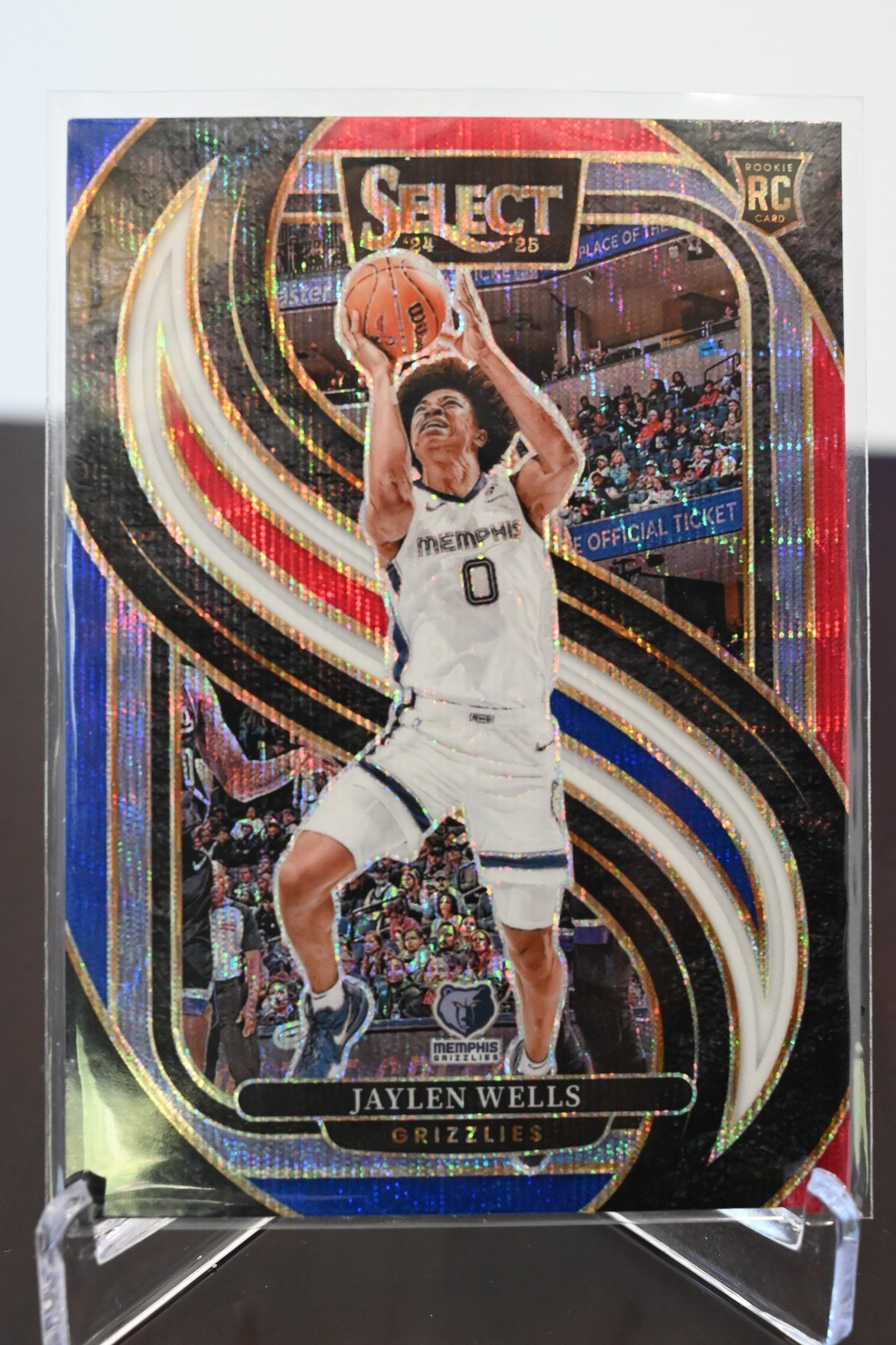 2024-25 Panini Select - Premier Level Jaylen Wells #188 Tri-Color Prizm (RC)