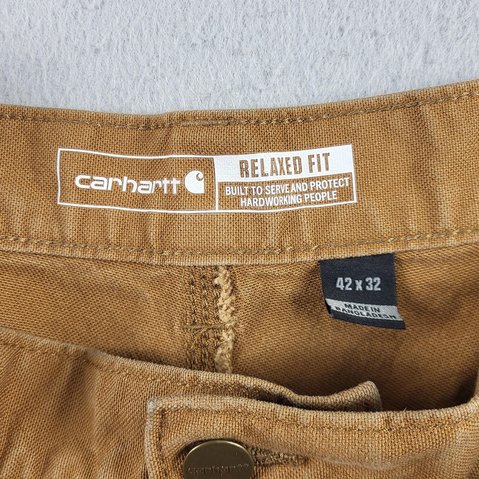 Carhartt Rugged Flex Pants Mens 42x32 Brown Duck Double Front Carpenter Work thumbnail 10