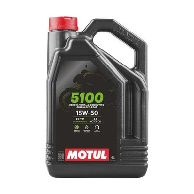 Motul 5100 4T 15W50 Synthetic Blend Motorcycle Oil For Road & Off-Road Bikes ...