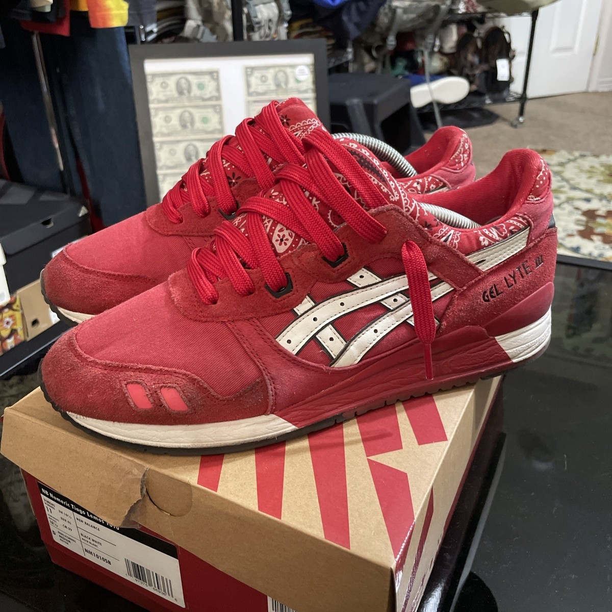 ASICS GEL-Lyte III Red Bandana Mens 10 1/2 F460514 TV No Box | eBay