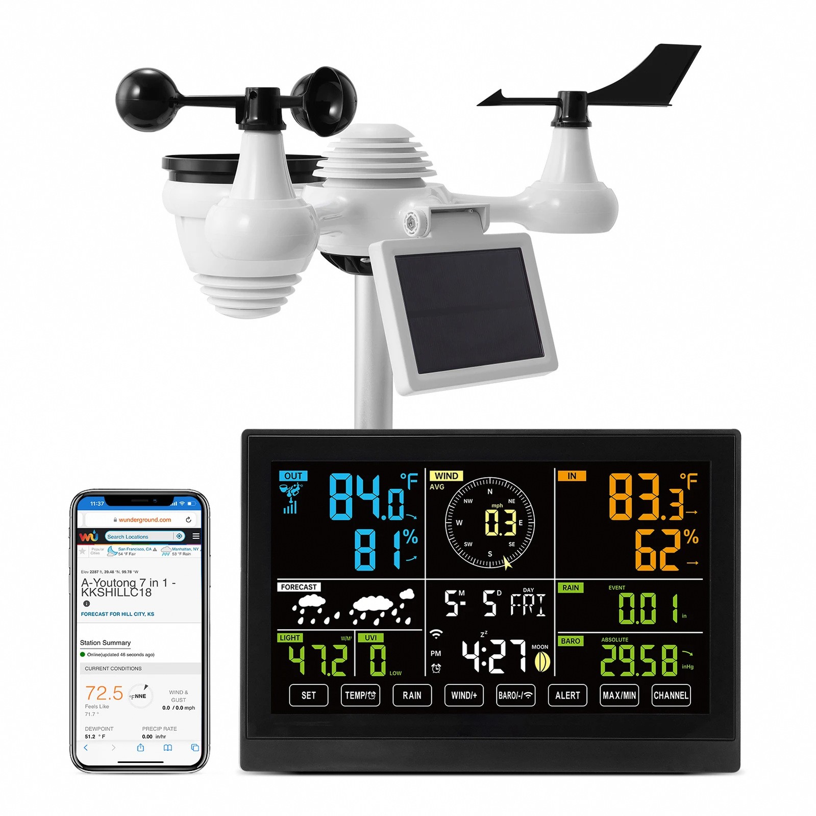7.5" Color Display Solar Outdoor Sensor