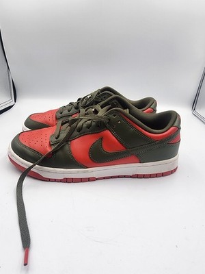 Nike Dunk Low Retro Men's Sneakers In Mystic Red And Cargo Khaki Size 9