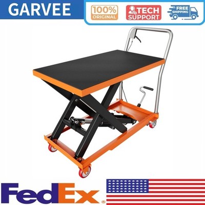 Hydraulic Lift Table Cart 500Lbs Capacity 28.5'' Lifting Height Single Scissor