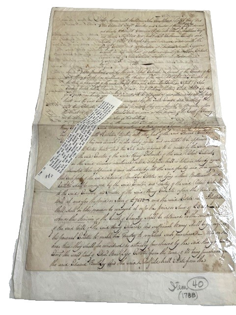 1788 ESTATE TRUST AGREEMENT MANUSCRIPT LAND DOCUMENT - #214