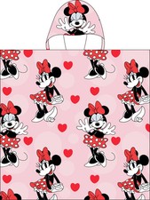 Minnie Mouse Hearts and Love Hooded Poncho Towel for Bath Beach Pool