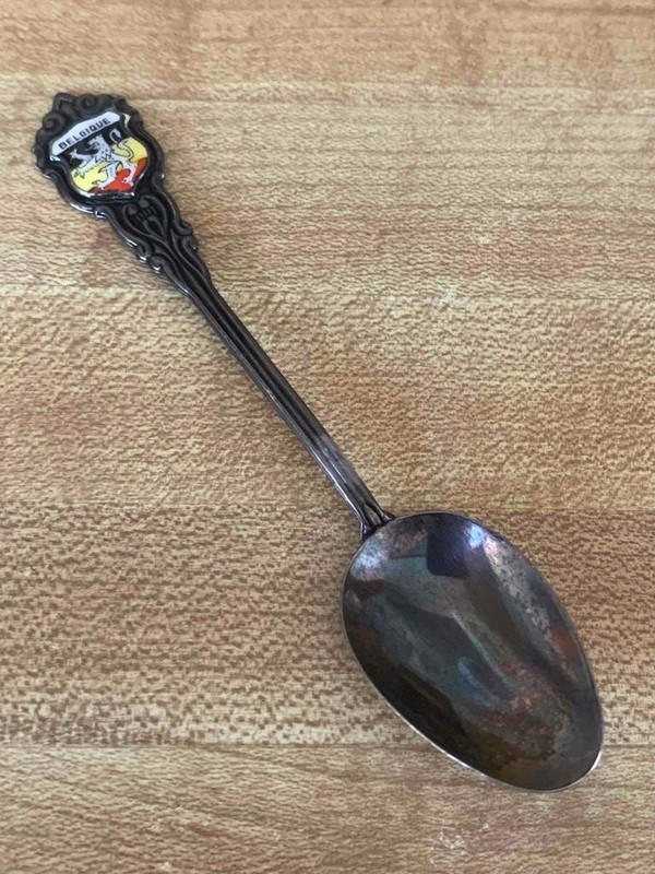 Vintage Miniature Belgique "Belgium" 800 Silver 4" Souvenir Spoon
