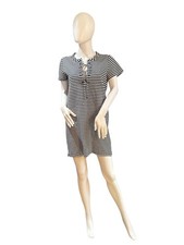 J.Crew Navy White Striped Lace-Up Dress Size Small Short Sleeve Casual Classic