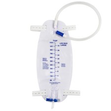 3 Pack Easy-Tap Catheter Leg Bag Urinary Drainage Bag, 1000ml, Anti-Reflux Va...