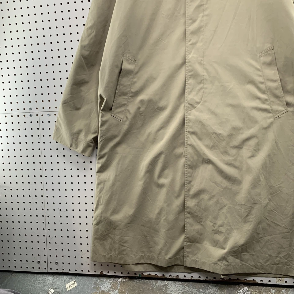 L.L.Bean Beige Trench Coat Mens Size 2XLT 2XL Tall Lined Long Business - Image 3 of 4