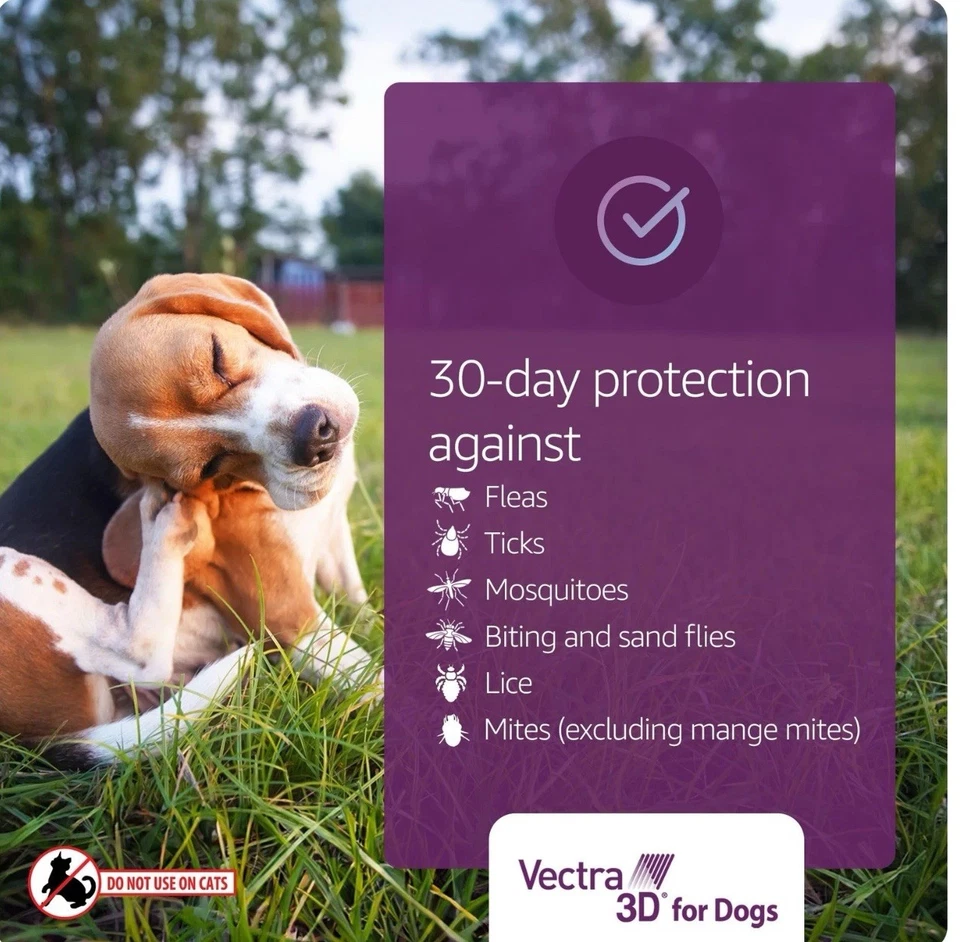 	Vectra 3D for Dogs Flea Tick & Mosquito Treatment & Prevention for Medium Dogs	 - Image 4 of 4