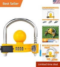 Universal Yellow Hitch Lock With Combination Secure Your Trailer Efficiently Universal Yellow Hitch Lock With Combination Secure Your Trailer Efficiently