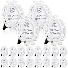 20 Pieces Vintage Picture Frames Mini Frames Oval Small Antique Baroque Photo...