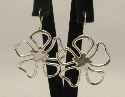 Stilvolle Sterling Silber Ohrringe Riesige Blume Massiv 925 Neu Hugh Qualität Kaiserin