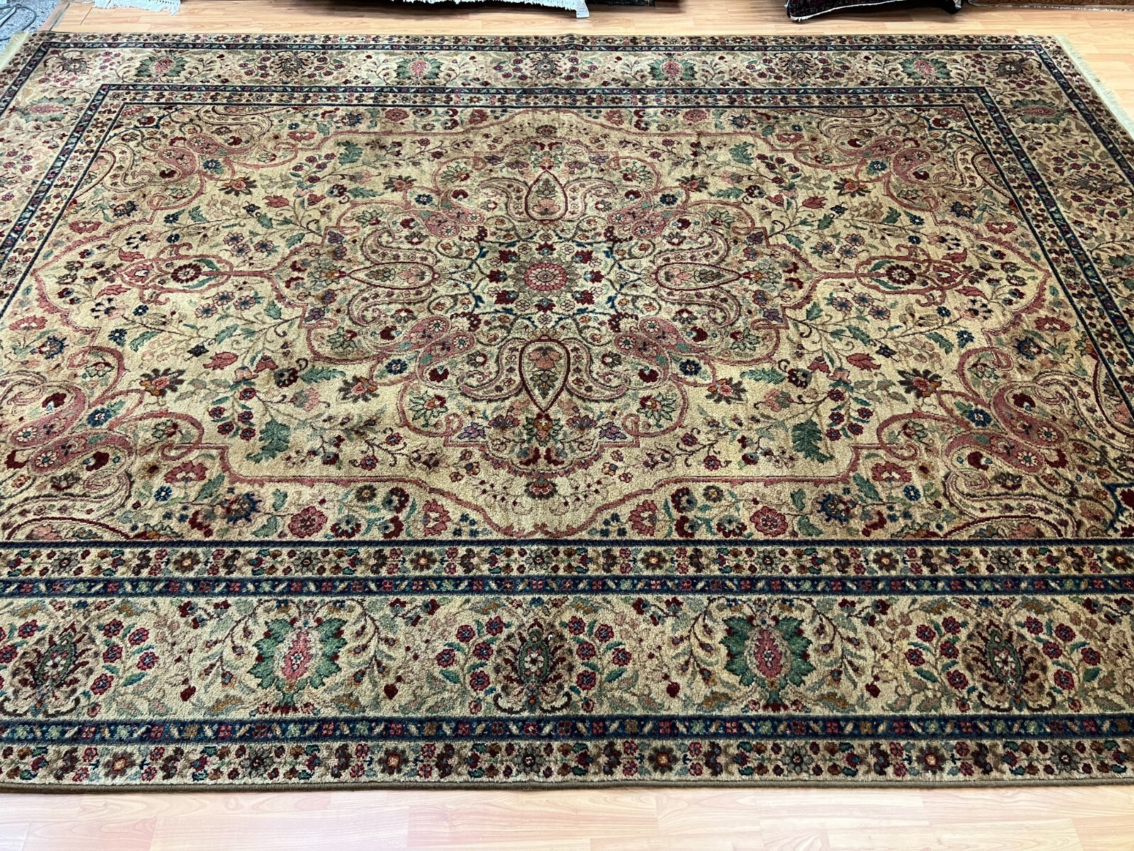 8'8" x 12'1" Karastan Floral Design Oriental Rug Full Pile Made in USA eBay
