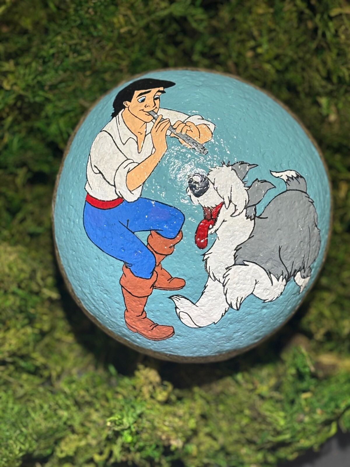 Hand painted  Disney Garden River Rock With Resin Finish Weather resistant