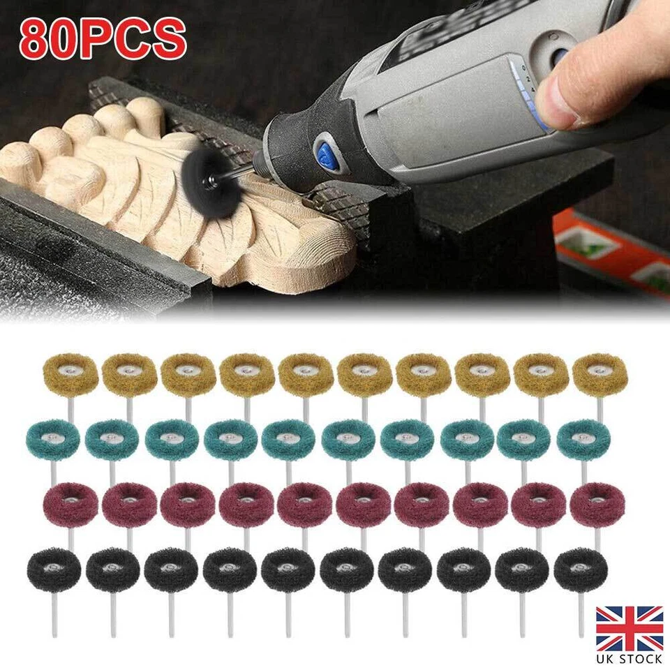 80Pcs Abrasive Wheel Buffing Polishing Set For Dremel Rotary Tool Accessories UK