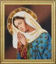 Bead embroidery kit Virgin Mary hand embroidery needlework kit
