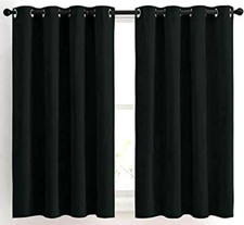Window Curtains Blackout Drapes - Black Energy Saving Blackout 42 x 63 NICETOWN
