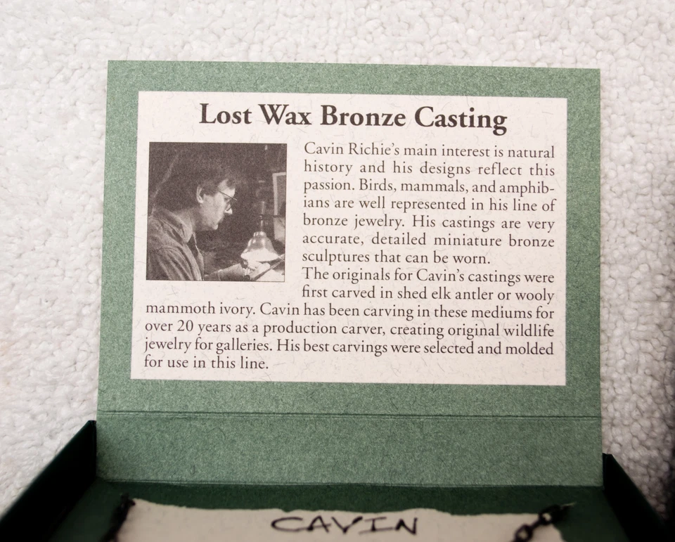 USA-Made Necklace Featuring Bronze Casting of 2 Entwined Herons by Cavin Richie - Image 3 of 4