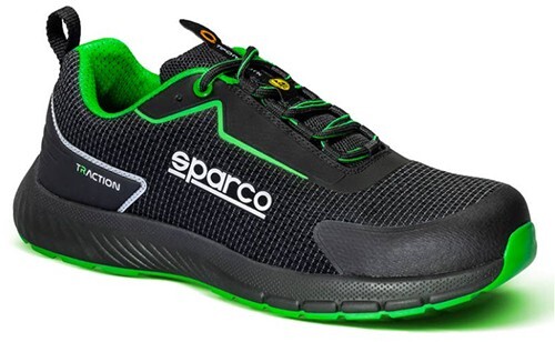 Scarpe antinfortunistiche lavoro basse SPARCO Traction Sanyo ESD S1PS nero verde - Foto 1 di 3