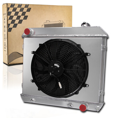 4 Row Radiator Shroud Fan For 1963-1966 Chevy C10 C20 C30/K10 K20 K30 Truck V8