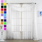 Set of (Two) 2 Sheer Curtain Panels  - Window Panels in Many Sizes and Colors