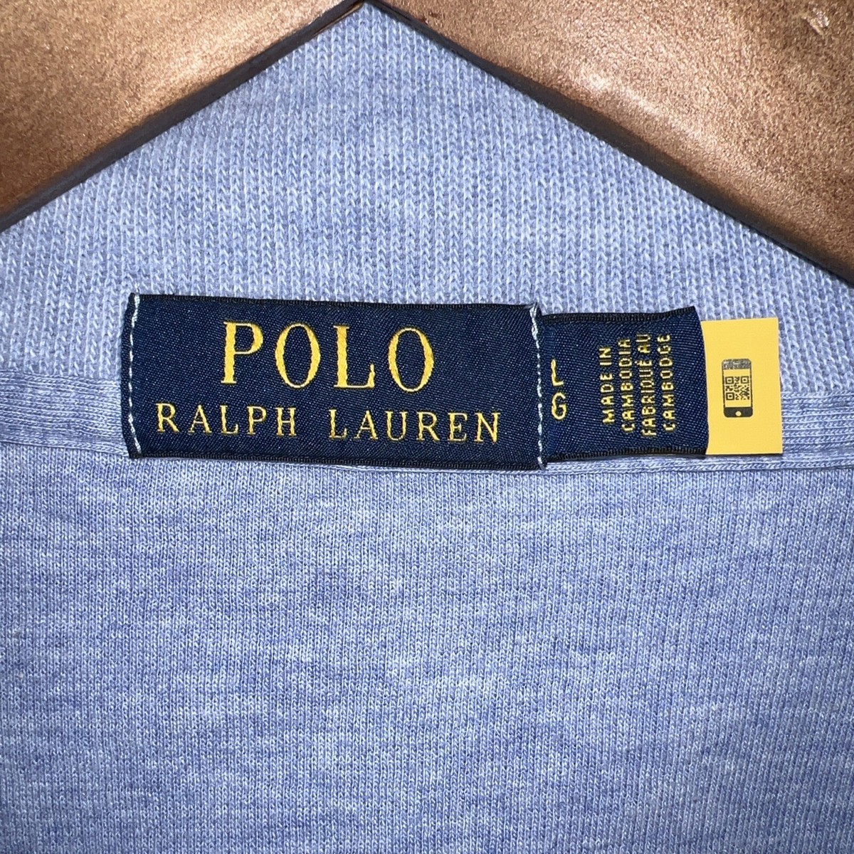 シャツ POLO RALPH LAUREN Men Long Tops 710968913005 SKY Blue Polo Ralph Lauren Long Sleeve Shirt Men's Large 1/4 Zip