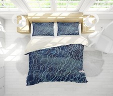 3D Ocean Whale Fish Boat Blue Quilt Cover Set Duvet Cover Bedding Pillowcases