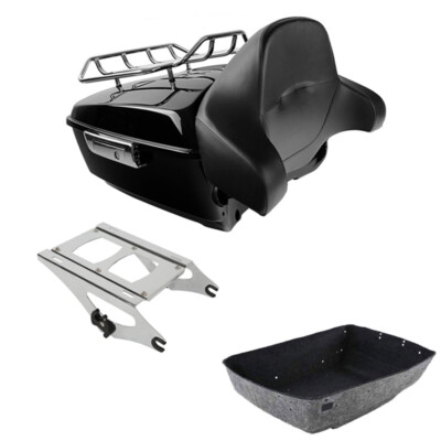 King Pack Trunk Backrest Mount Rack Fit For Harley Road Glide Tour Pak 2014-25