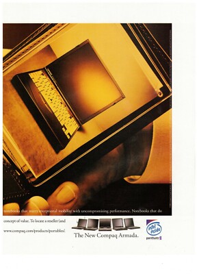 Compaq Armada Laptop Photo in Wallet Vintage 1990 Print Ad