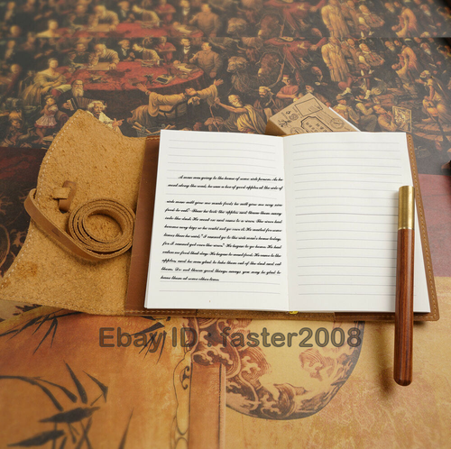 Handgefertigte Retro Leder Abdeckung Vintage Notizbuch Tagebuch Journal Reise Notizblock - Bild 7 von 15