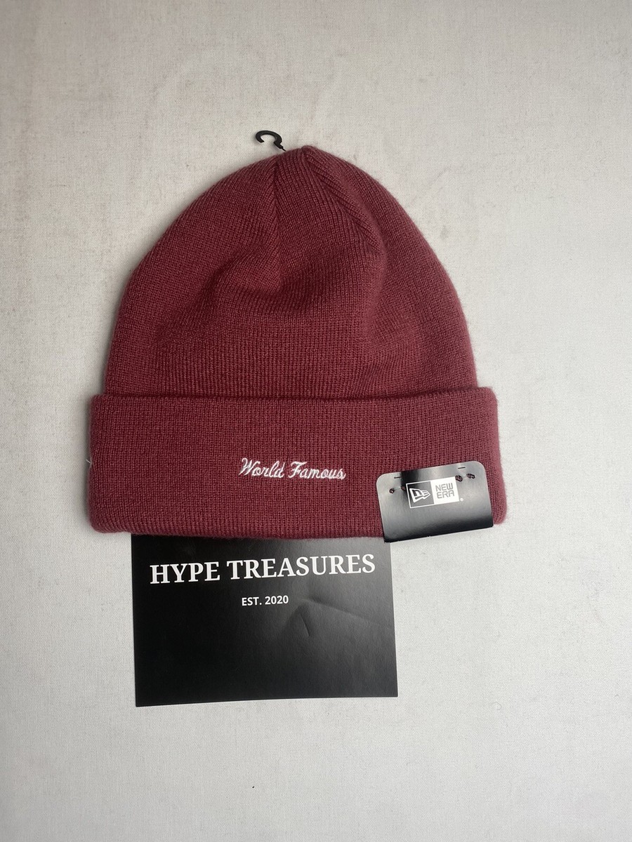 BRAND NEW SUPREME X NEW ERA BOX LOGO BEANIE PLUM / MUSTARD (FW21