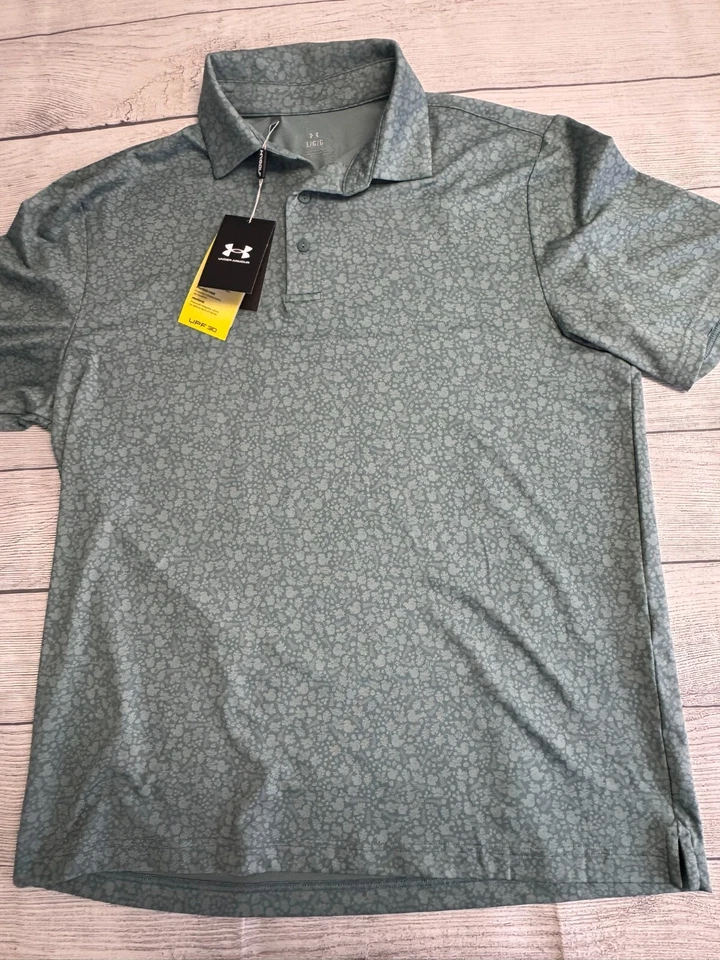 Camisa polo de golf Under Armour para hombre grande nueva Drive Squirrel Botanic precio de venta sugerido por el fabricante $80 Foto 3 de 4