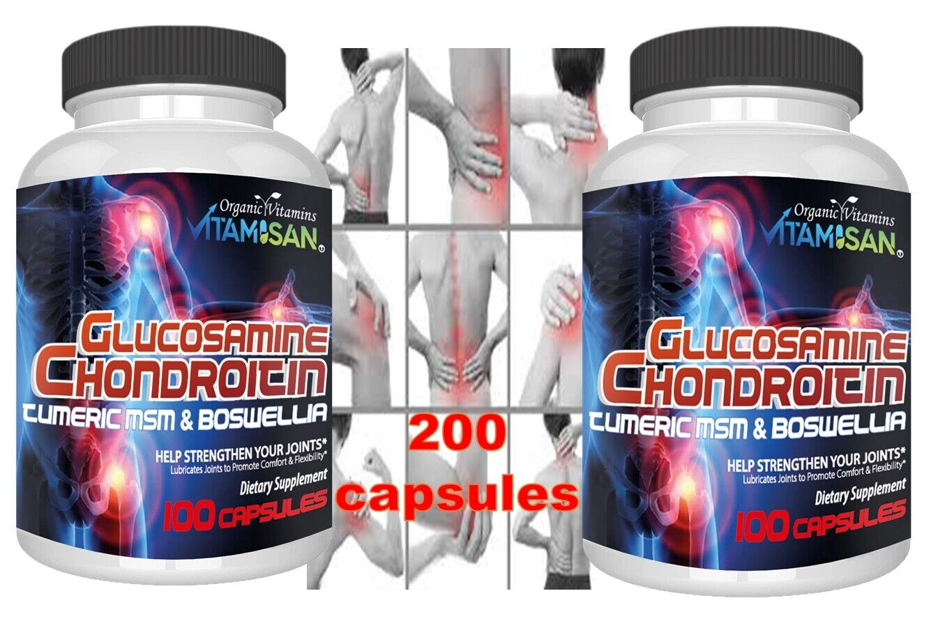 Glucosamine Chondroitin Turmeric & MSM 200 CAPSULES - Bones, Joint Support Pills