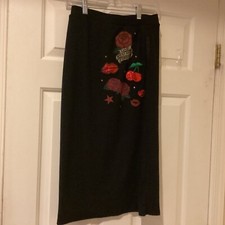 Art Class Girls Skirt Sz 10-12 Black Long Elastic Waist - One Red Rose Forever