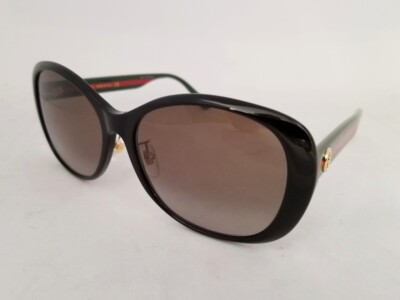 GUCCI GG 0849SK sunglasses 001 Black Green Red 59mm WOMEN nose pad