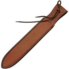 Fits Up To 12" Fixed Blade Sheath One Piece Brown Leather Construction