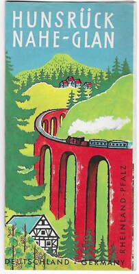 Vintage Hunsruck Nahe Glan Germany Travel Tourist Brochure Illustrated Maps 1960