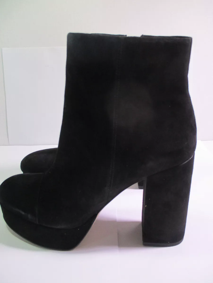 NEW Sam Edelman Shoes AZRA Black Suede Chunky Platform Ankle