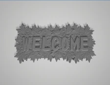 3d Model Stl File for CNC Router Laser and 3D Welcome Leaves Model