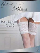 Luxury Wedding Stockings Bride Lace Bridal White Ivory sizes Medium large