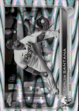 2022 Topps Chrome Sonic Carlos Santana #143 Black & White RayWave 14J