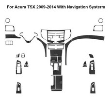 37pcs Carbon Fiber Full Interior Kit Cover Trim Sticker For Acura Tsx 2009-14