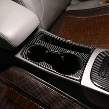 Carbon Fiber Look For Audi A4 A5 Center Console Cup Holder Frame Cover 2009-2016