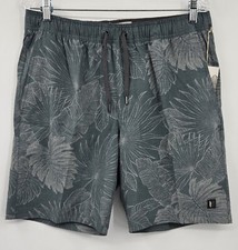 LINKSOUL Storm Boardwalker Shorts Mens L Green Floral Pull On Lined Drawstring